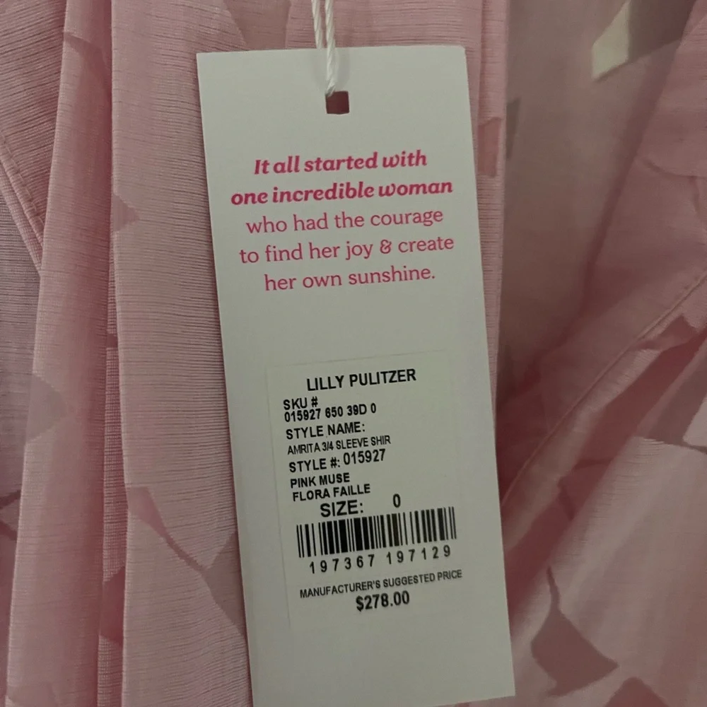 NWT Lily Pulitzer Amrita Pink Floral Button-Up Dress, Sz 0 - Picture 4 of 4